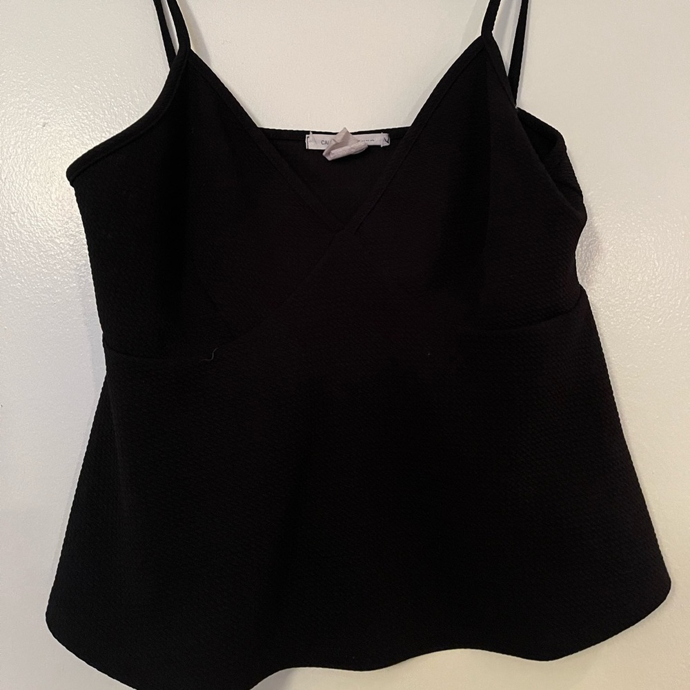 Black crop top tank top